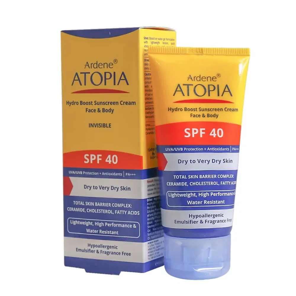 کرم ضدآفتاب آردن آتوپیا مدل Hydra Boost SPF40 مخصوص پوست خشک تا خیلی خشک