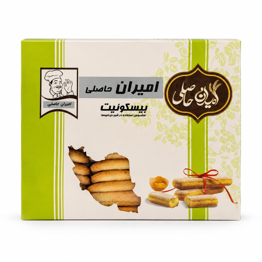 لوازم قنادی بیسکوییت لیدی فینگر(تیرامیسو) امیران 1.5 کیلویی بزرگ
