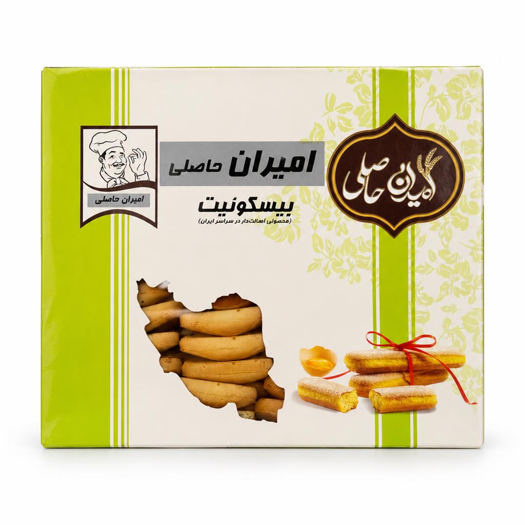 لوازم قنادی بیسکوییت لیدی فینگر(تیرامیسو) امیران 1.5 کیلویی کوچک