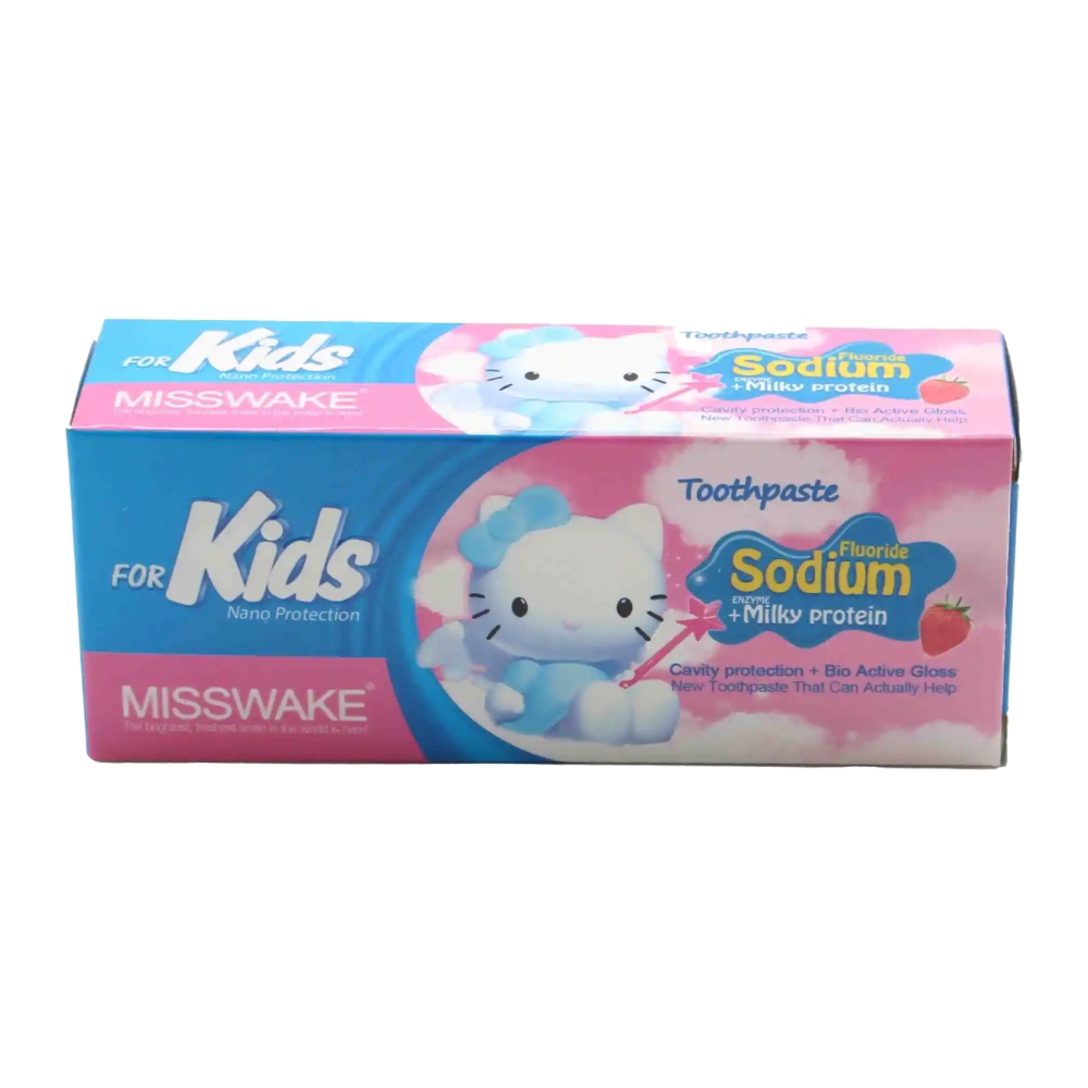 خمیر دندان ژله ای کودک میسویک Misswake مدل Hello Kitty طعم توت فرنگی حجم 50 میل مدل 1
