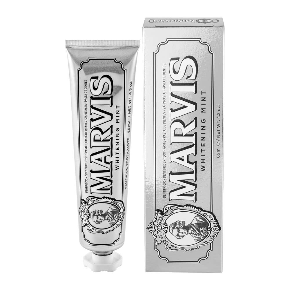 خمیر دندان سفید کننده مارویس Marvis مدل Whitening Mint حاوی عصاره نعنا حجم 85 میل مدل 1