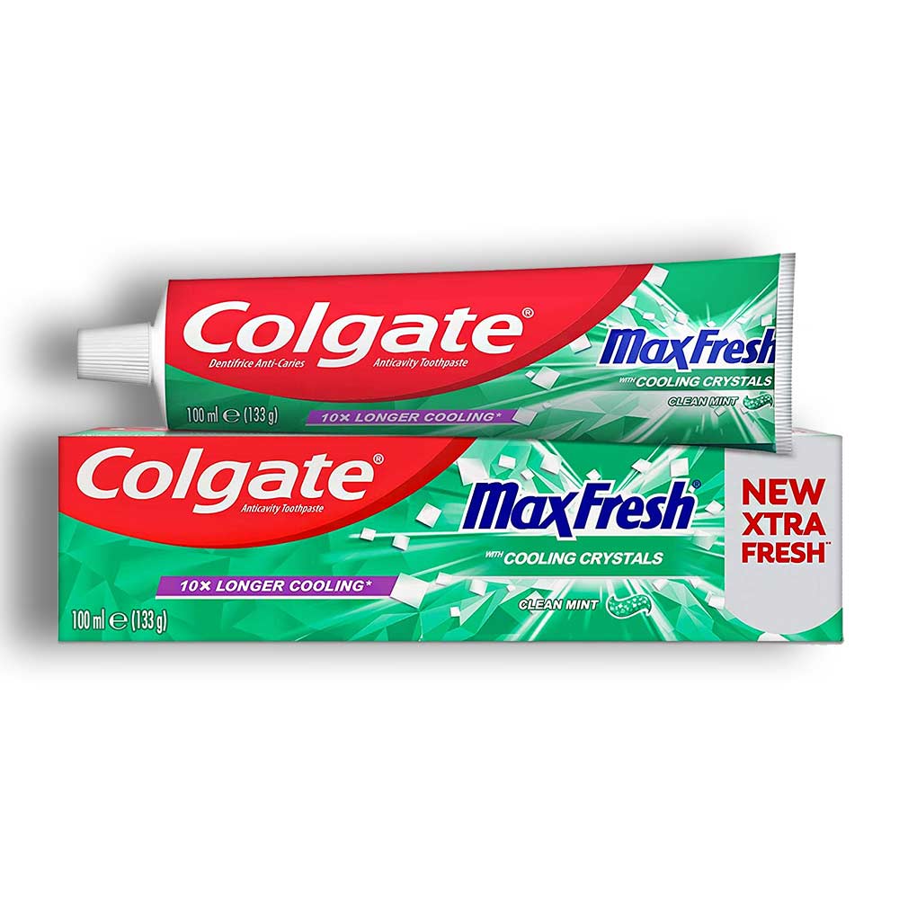 خمیردندان ضد پوسیدگی Colgate سری Max Fresh مدل Clean Mint حاوی کریستال خنک کننده حجم 100 میل مدل 1