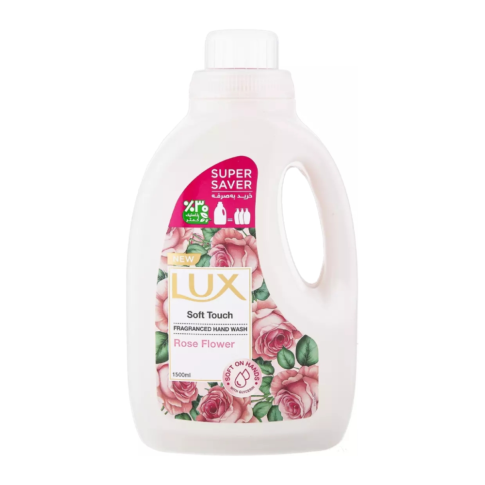 مایع دستشویی لوکس Lux مدل Soft Touch رایحه گل رز حجم 1500 میل مدل 1