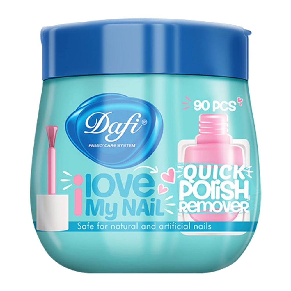 دستمال مرطوب پاک کننده لاک ناخن دافی Dafi مدل Love My Nail بسته 90 عددی مدل 1