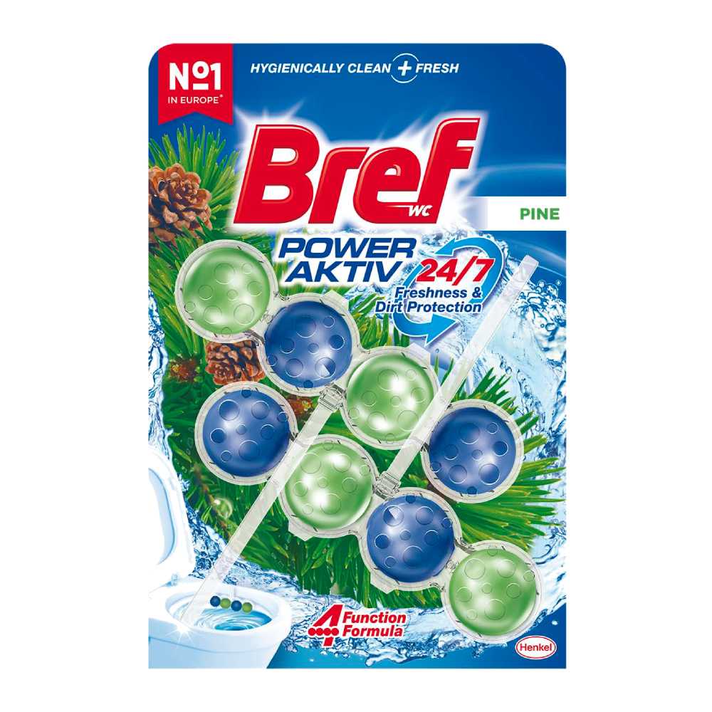خوشبو کننده توالت فرنگی Bref مدل Pine Scent رایحه کاج بسته دو عددی وزن 50x2 گرم مدل 1