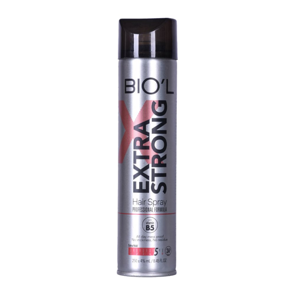 اسپری حالت دهنده موی سر Biol مدل Extra Stong درجه سختی 5 حجم 250 میل مدل 1