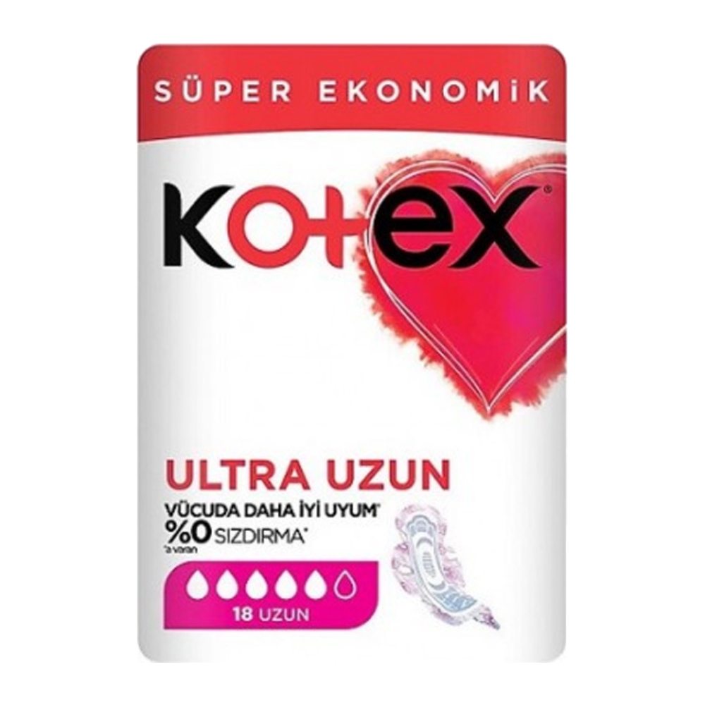 نوار بهداشتی Kotex سری Super Economy مدل Ultra Long مناسب استفاده در روز بسته 18 عددی مدل 1