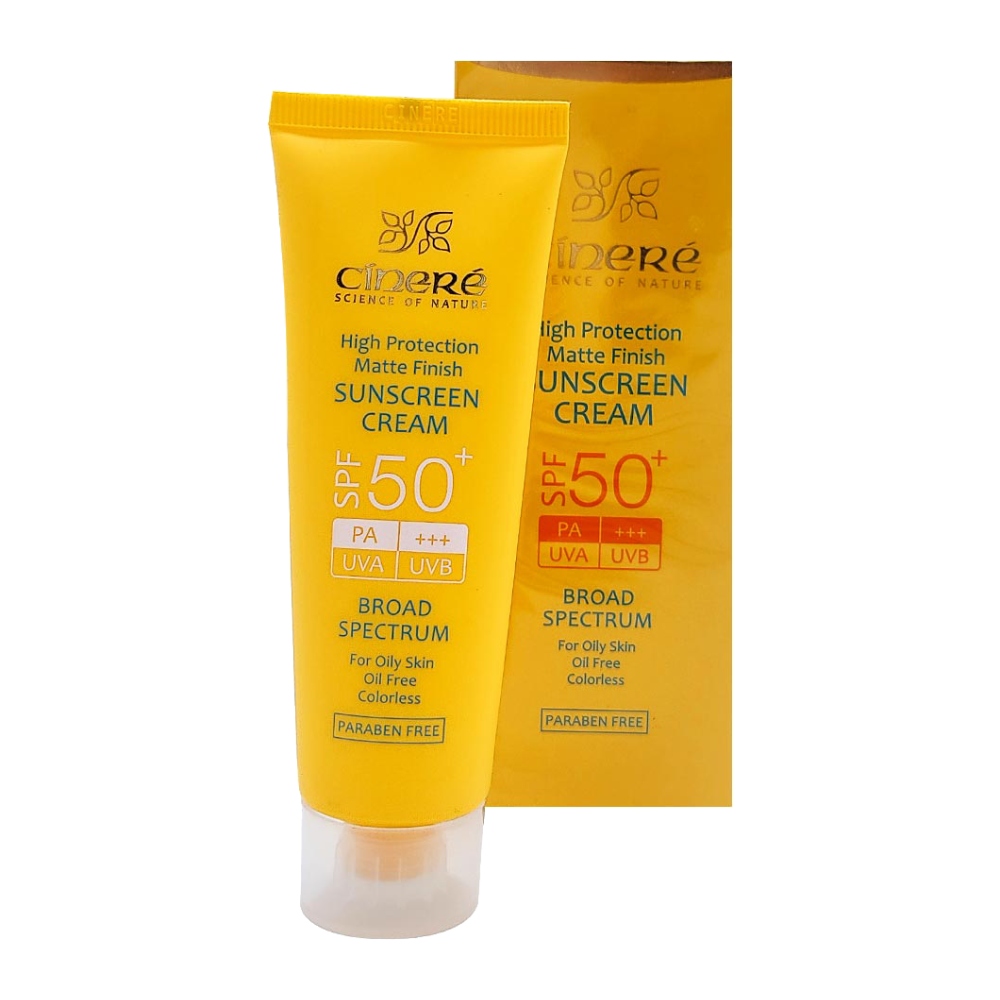 کرم ضد آفتاب بی رنگ سینره Cinere مدل Matte Finish مناسب پوست های چرب حجم 50 میل مدل 1