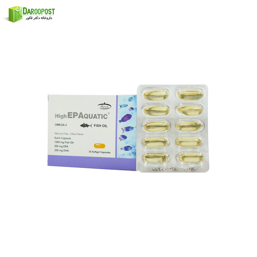 کپسول بلیستر روغن ماهی حاوی EPA بالا آکواتیک 30 عددی کارن