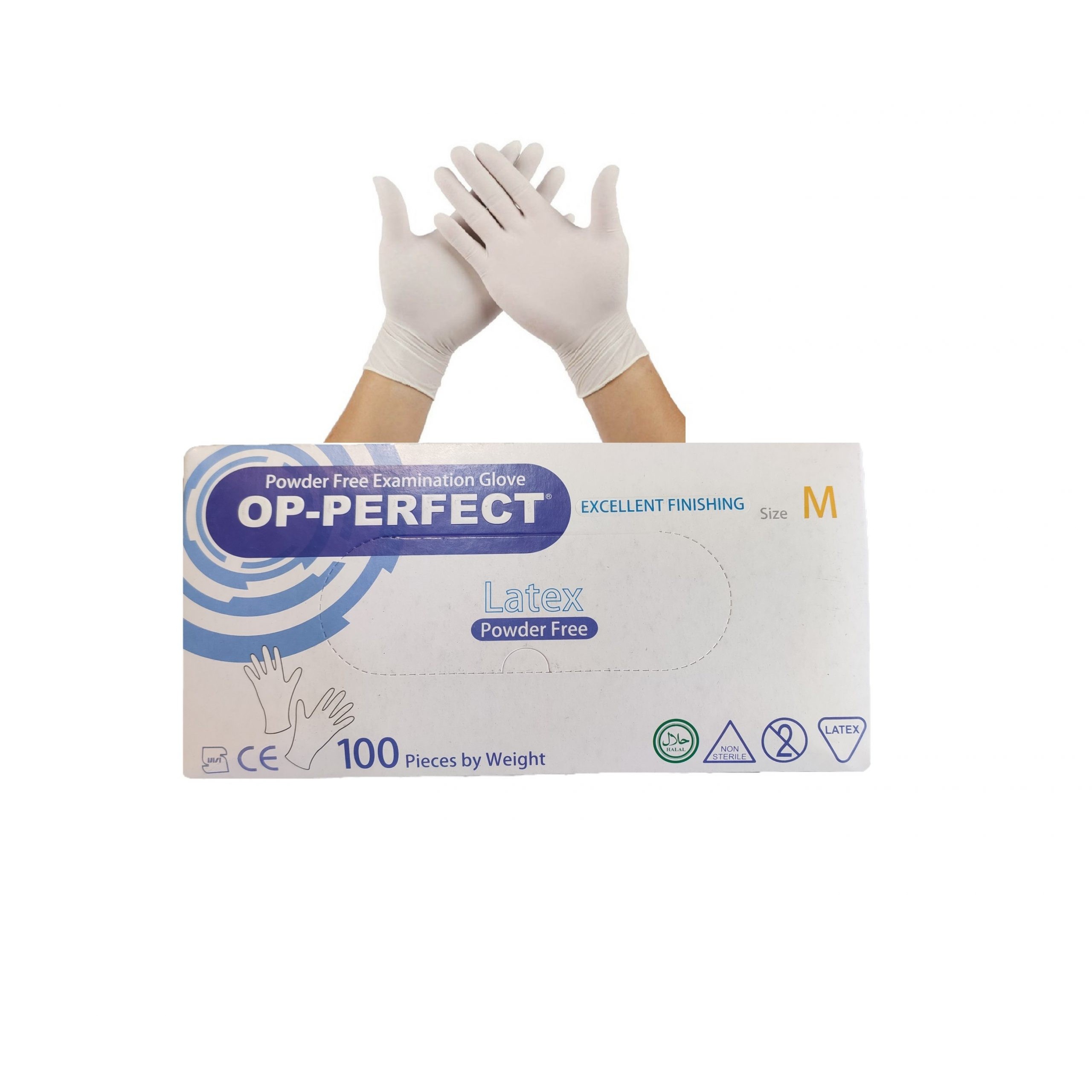 دستکش لاتکس بدون پودر حریر OP-Perfect هر سه سایز