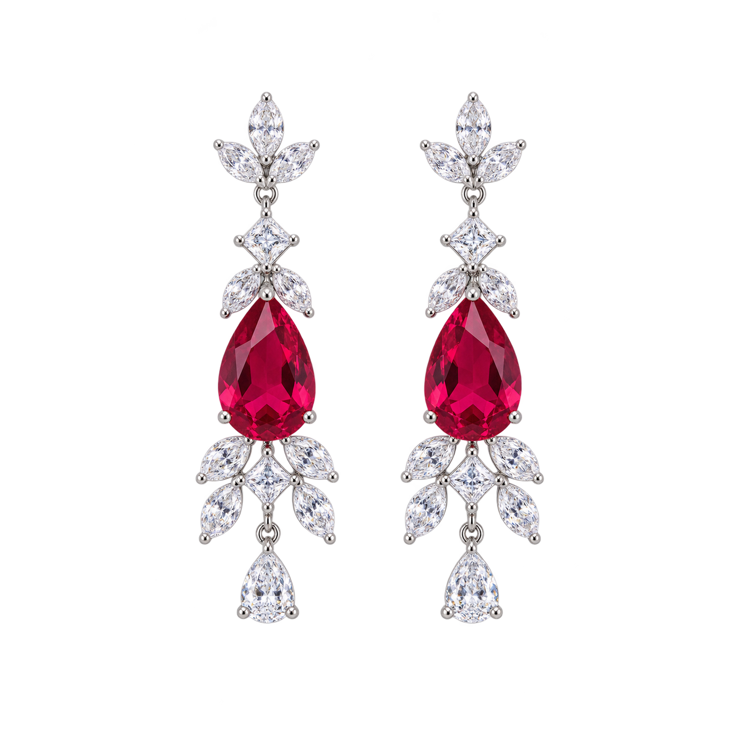 گوشواره جواهری یاقوت سرخ کد 597