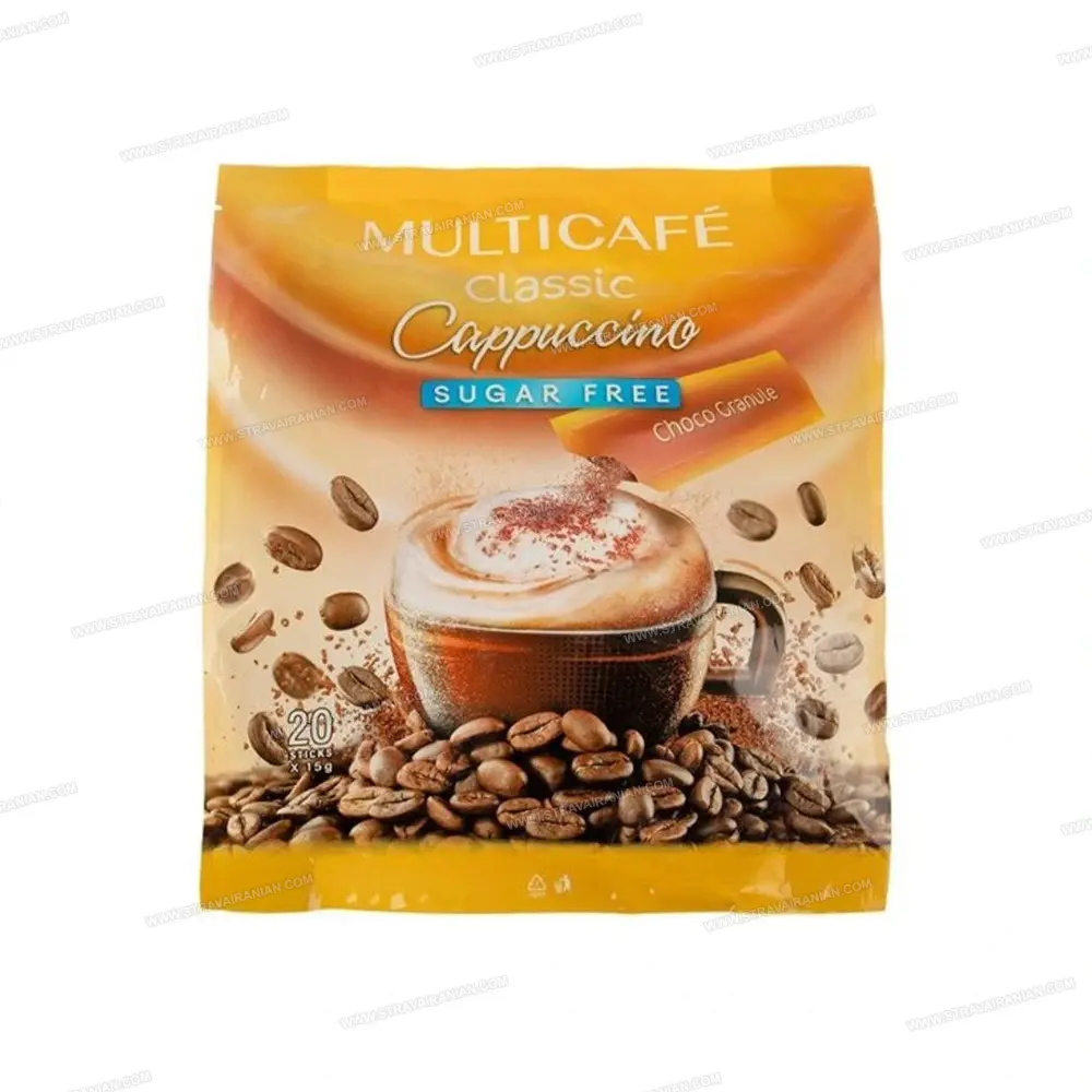 کاپوچینو کلاسیک رژیمی بدون شکر بسته 20 عددی مولتی کافه