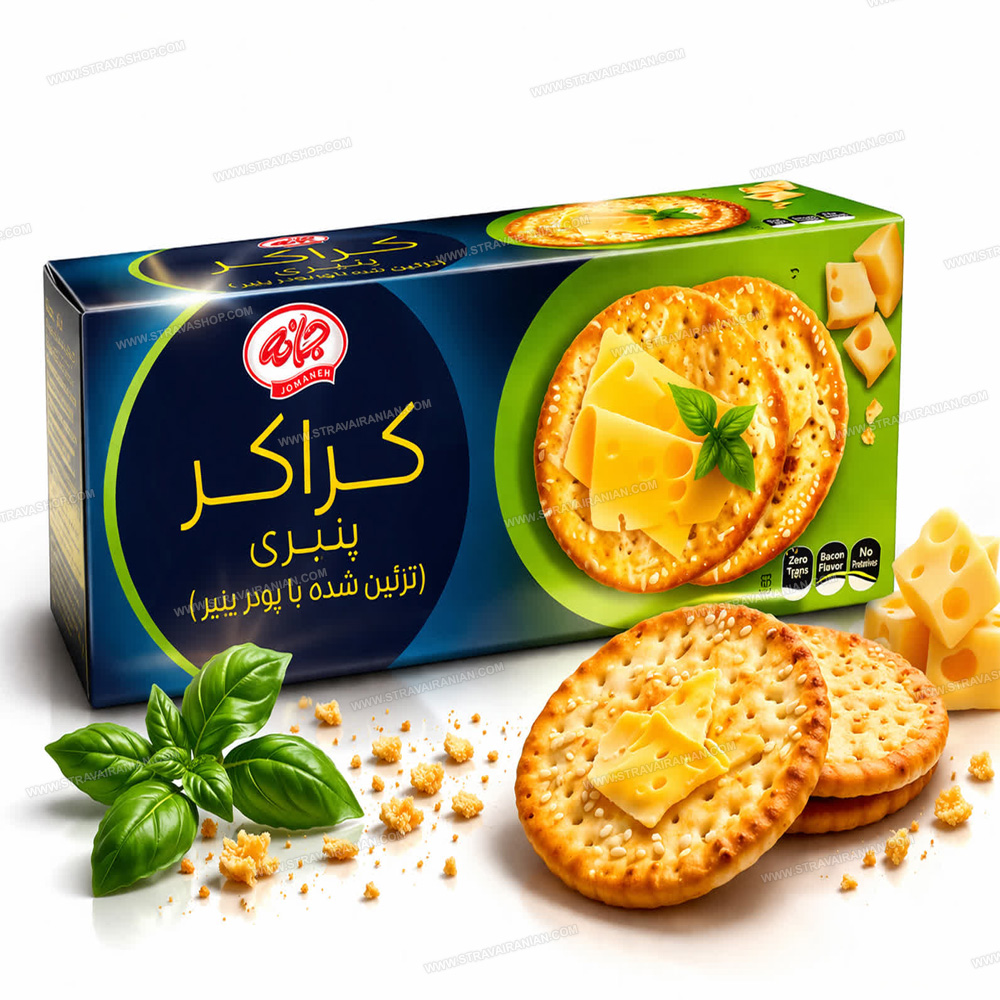 کراکر بیسکوییتی با طعم پنیر 170 گرمی جمانه