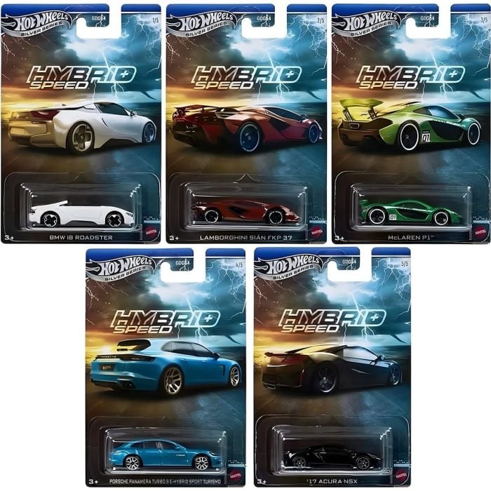 ست 5 عددی ماشین فلزی هات ویلز هایبرید اسپید Hot Wheels Silver Series Hybrid Speed کد GDG44