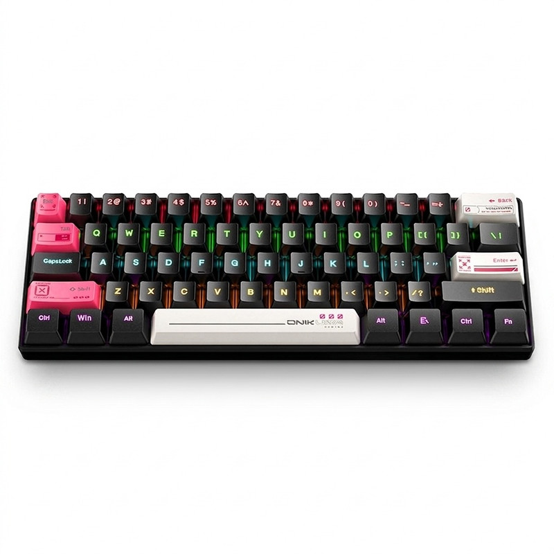 کیبورد گیمینگ اونیکوما مدل G55 RGB، مکانیکال سوییچ قهوهای، Tenkeyless، نورپردازی RGB