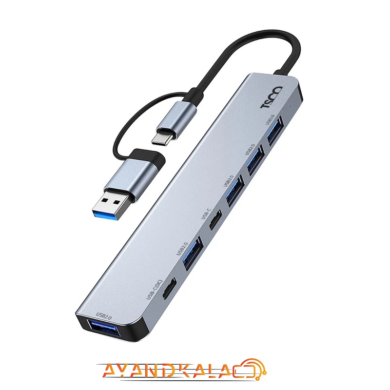 هاب USB هفت پورت تسکو تایپ سی مدل THU 1148