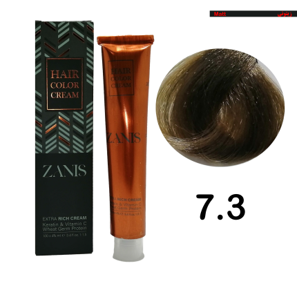 خرید و قیمت رنگ مو زانیس (ZANIS) سری زیتونی کد 7.3 بلوند زیتونی متوسط