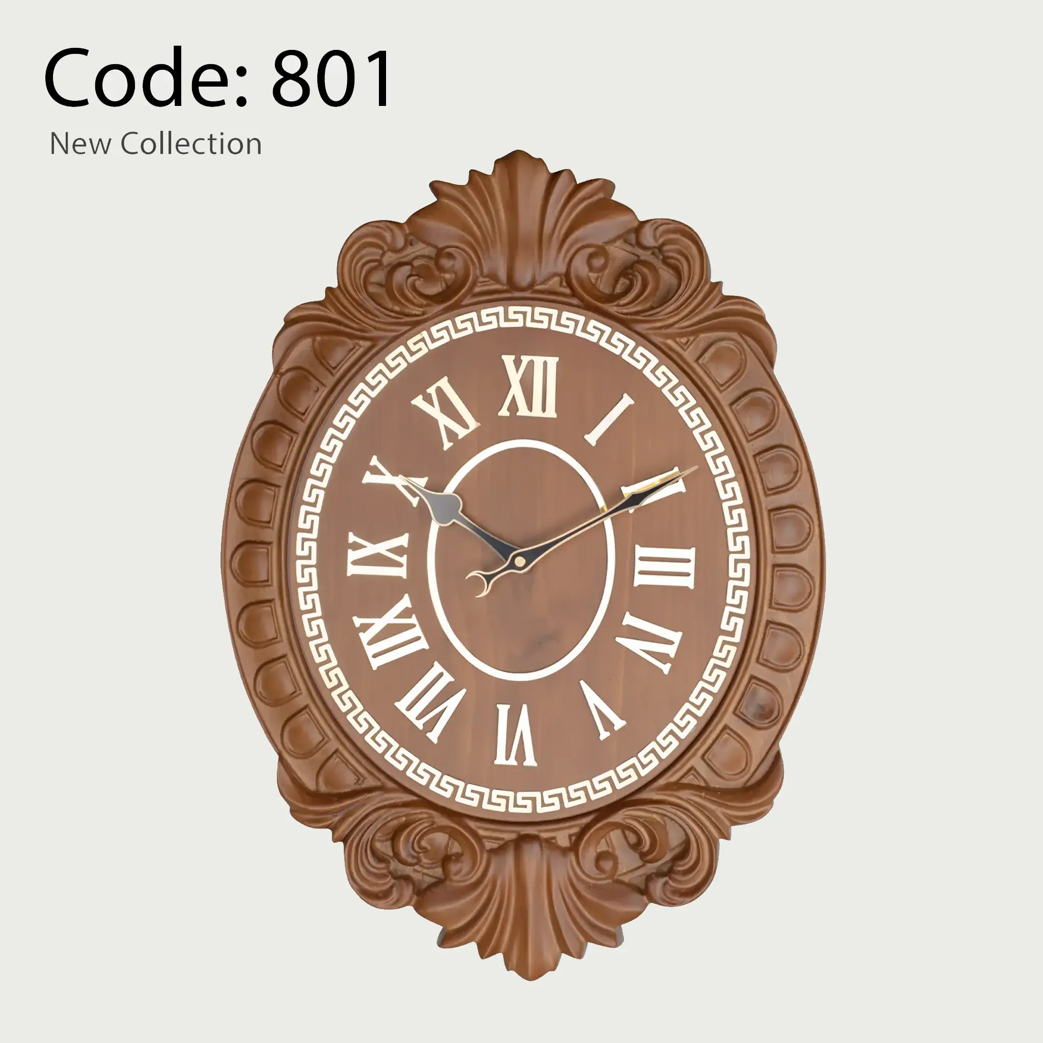 ساعت دیواری چوبی دارکار مدل منبت Dark801