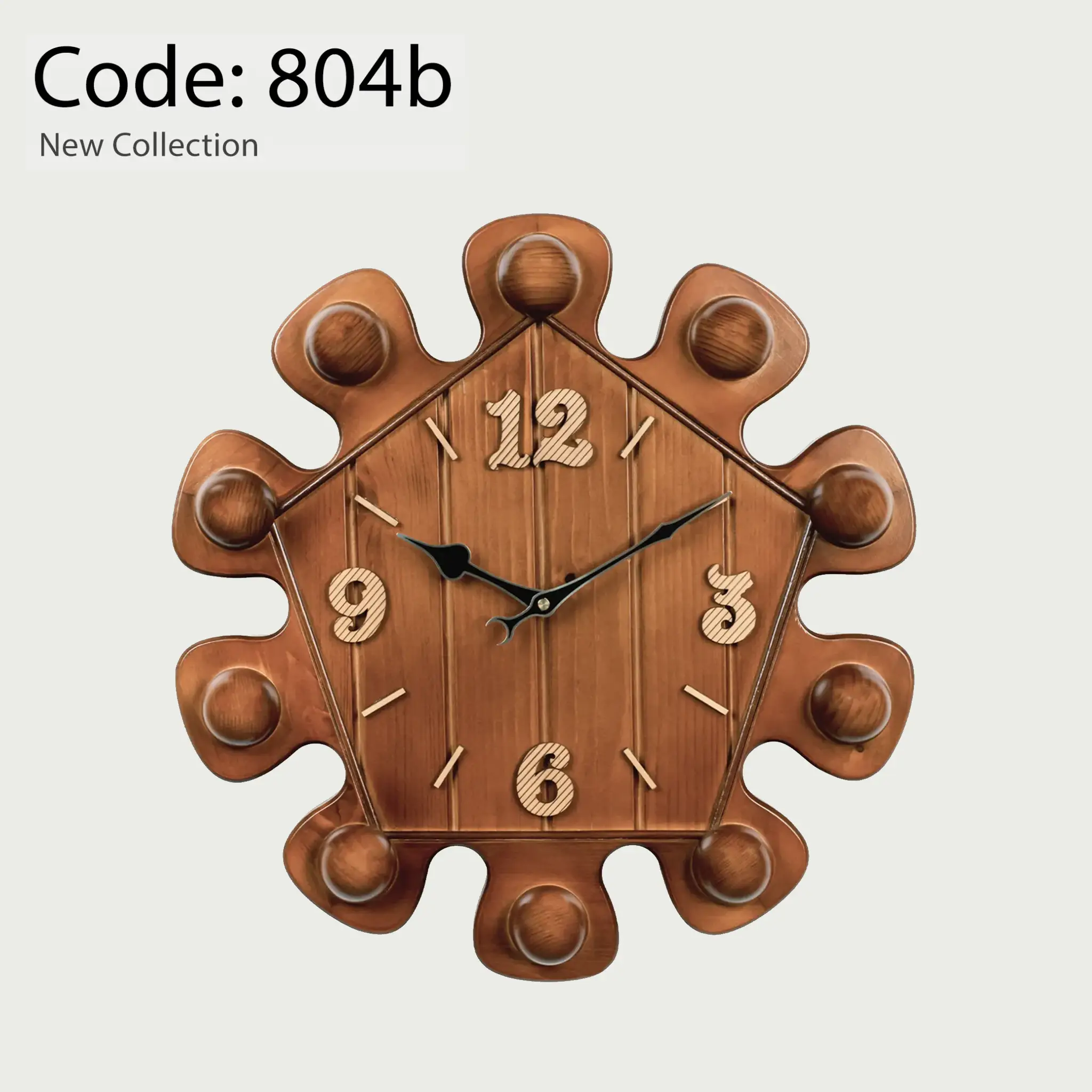 ساعت دیواری چوبی دارکار مدل دلینا Dark804b