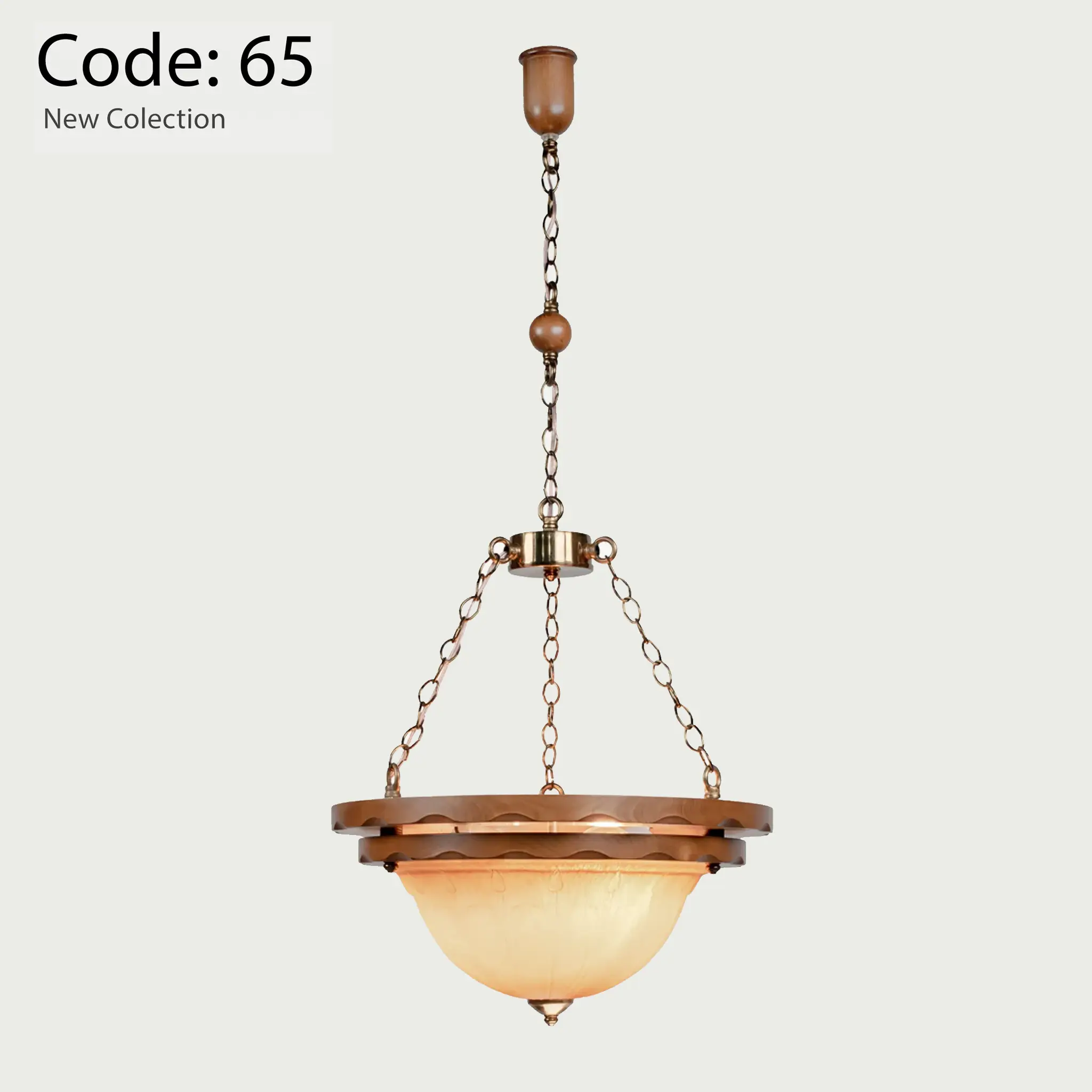 چراغ آویز چوبی رایکا مدل فضایی Dark65