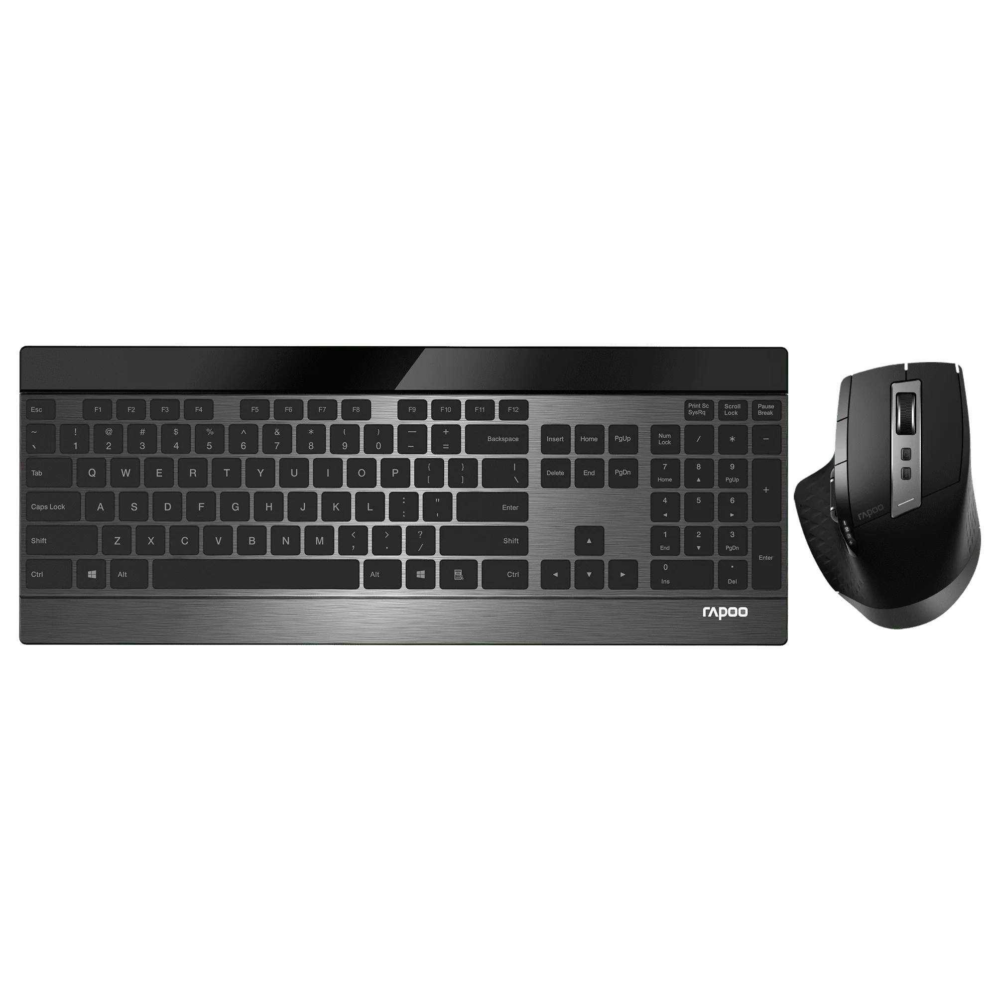 کیبورد و ماوس بی سیم حرفه ای رپو مدل Rapoo 9900M Multi-mode Wireless Ultra-slim با حروف فارسی