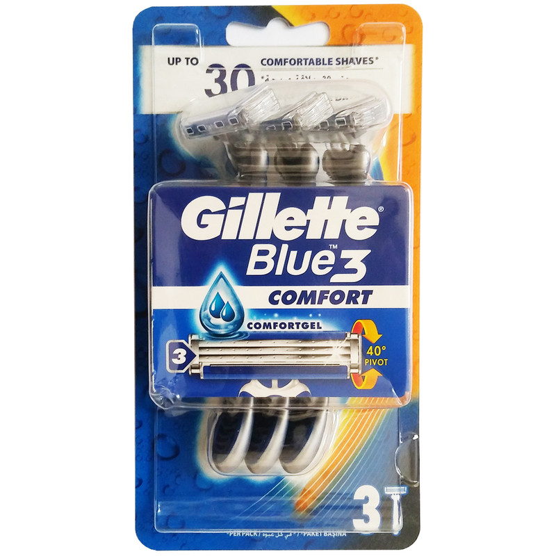 خود تراش ژیلت مدل بلو 3 کامفورت بسته 3 عددی Gilltte
