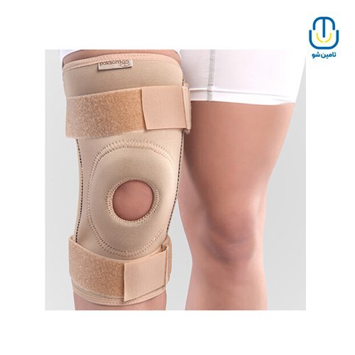 زانوبند طبی نئوپرنی چهارفنره کرم 2XL پاک سمن 222307085
