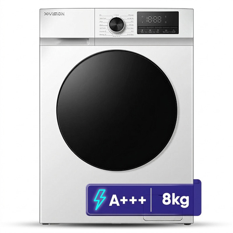 ماشین لباسشویی 8 کیلوگرم اتوماتیک ایکس ویژن مدل TF84-AWBLASBL