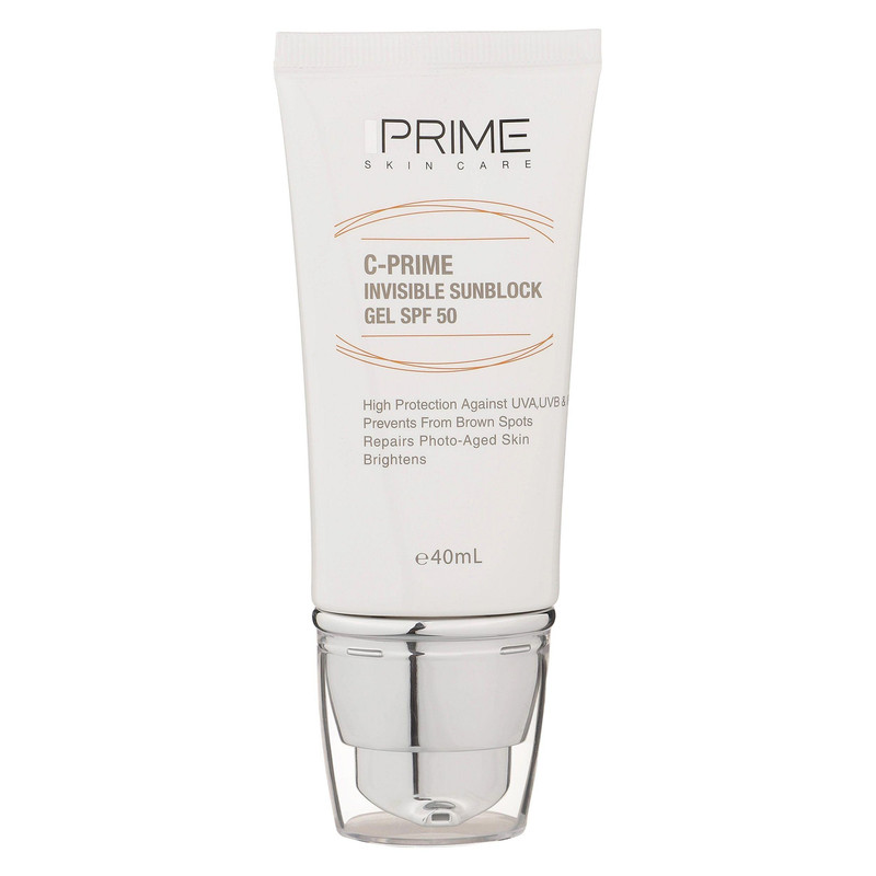 ژل ضدآفتاب بیرنگ پرایم SPF50 مدل C-Prime مناسب برای انواع پوست، حجم 40 میلیلیتر