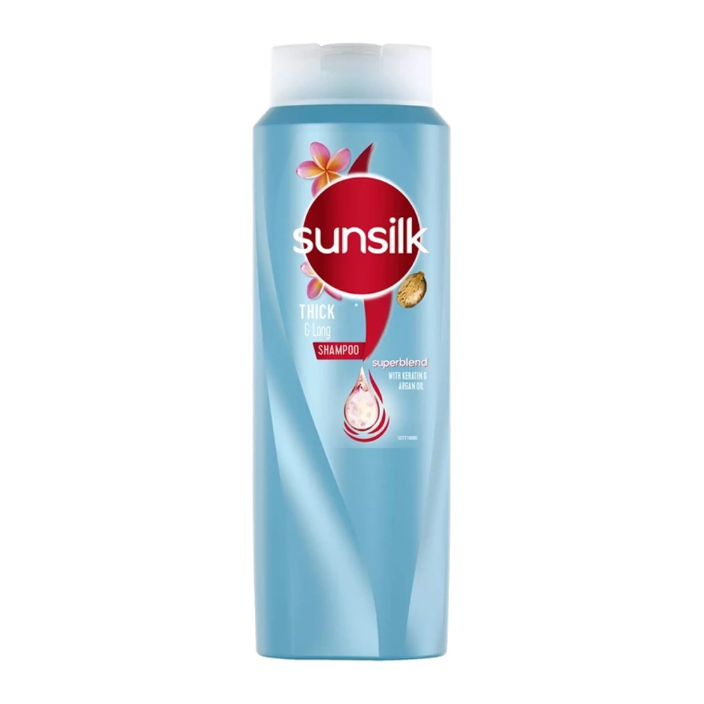 شامپو مو سان سیلک Sunsilk مدل Thick And Long مناسب موهای بلند و پر پشت حجم 600 میل