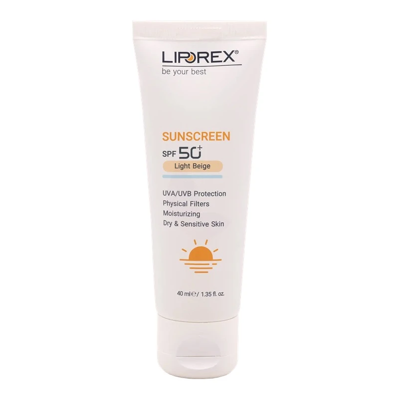 کرم ضد آفتاب رنگی لیپورکس SPF 50 مدل L-D Moisturizing مناسب پوستهای خشک و حساس حجم 40 میلیلیتر