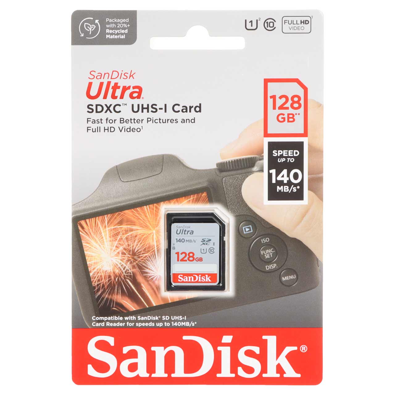رممخصوص دوربین عکاسی - SanDisk Ultra SDXC UHS-I U1 (140MB/S) - 128GB (گارانتی سورین)