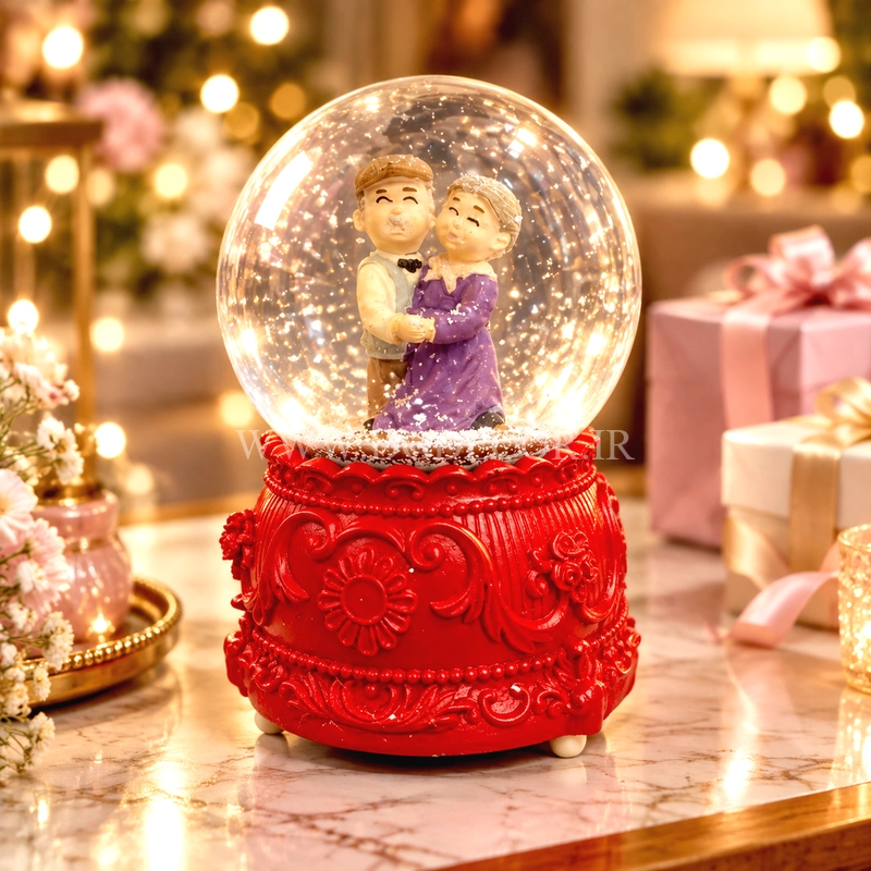 گوی موزیکال پمپاژی و چراغدار طرح عاشقانه وارداتی