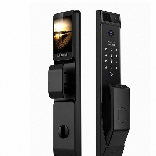 دستگیره هوشمند تویا tuya مدل DH-810 با تشخیص چهره و اثر انگشت ( پک کامل همراه با مغزی و توپی )