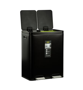 سطل 60 لیتر دو مخزن دو پداله اسمارت رنگ مشکی کد 9248-P-MBS