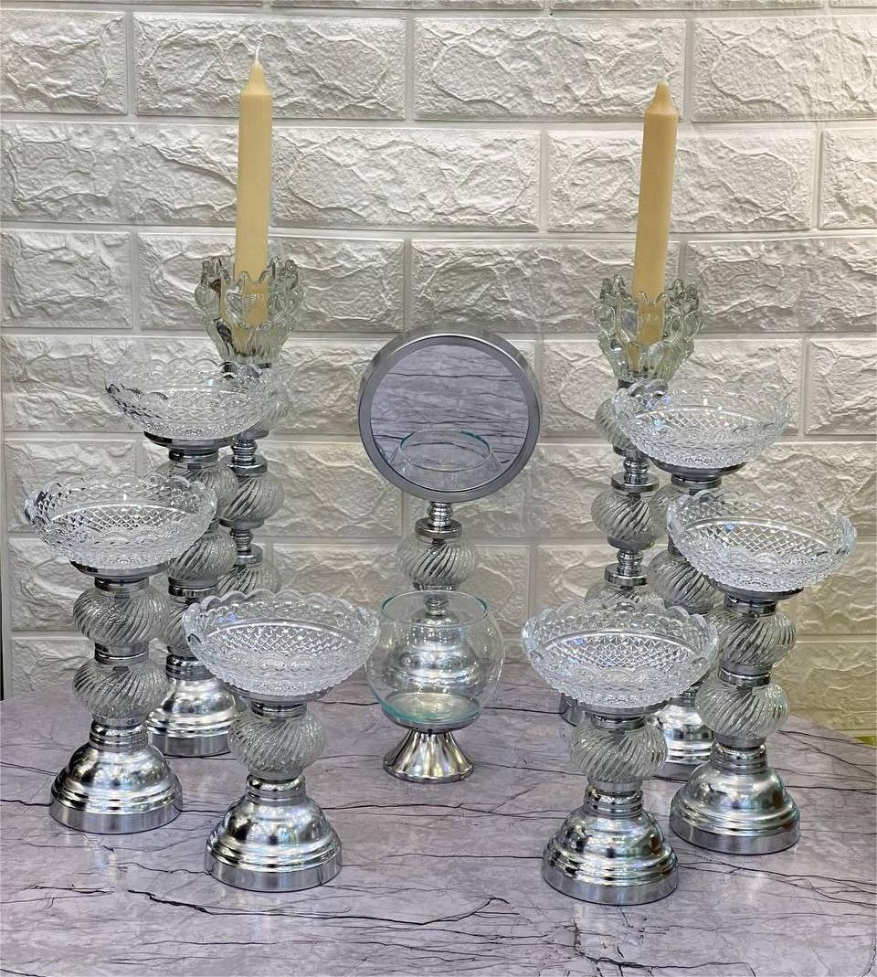 ست هفت سین سلطنتی نقره ای 10 پارچه کد : 1366.200