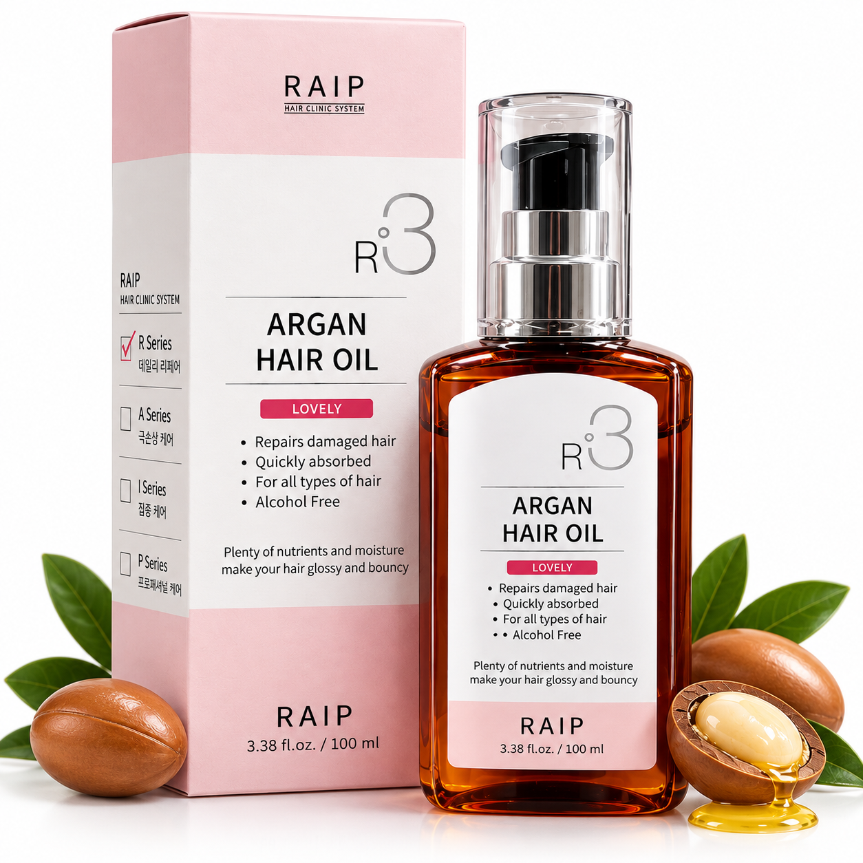 روغن آرگان مو RAIP R3 مدل Lovely حجم 100 میلیلیتر