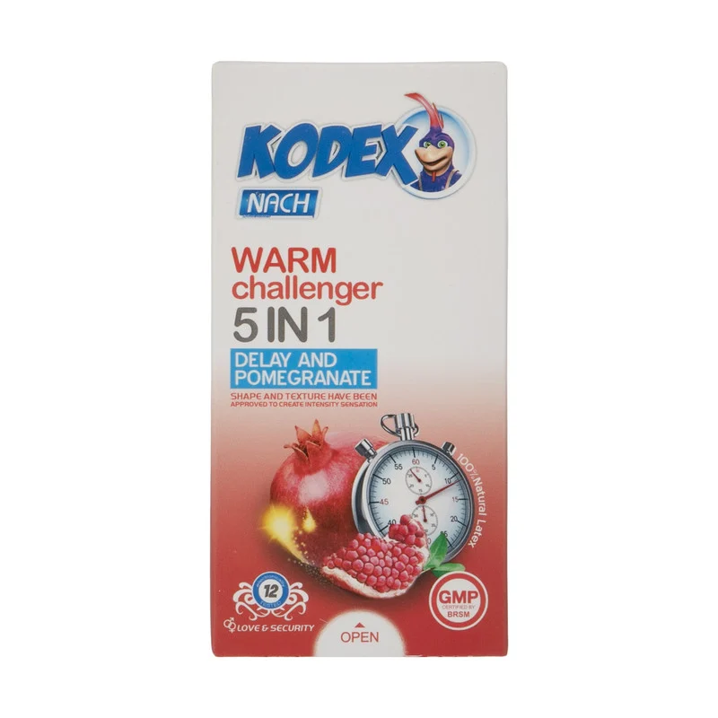 کاندوم کدکس مدل 5 در 1 Warm Challenger بسته 12 عددی