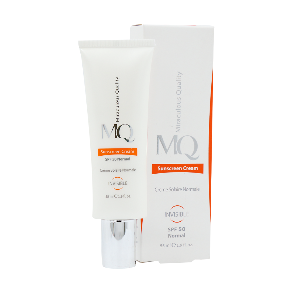 کرم ضد آفتاب SPF50 ام کیو مناسب پوست نرمال 55 میلی لیتر