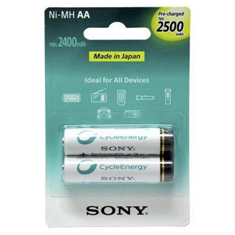 باتری قلمی شارژی سونی Sony Cycle Energy AA 2500mAh دوتایی
