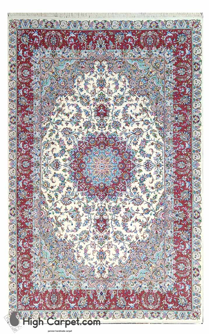 فرش دستباف شش متری کاشان پشم گل ابریشم (جفت) کد70025