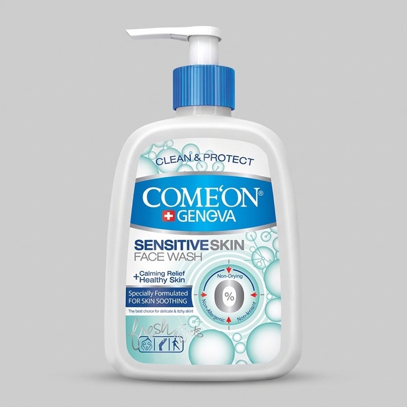 ژل شست وشوی صورت کامان مدل Sensitive Skin حجم 500 میلی لیتر