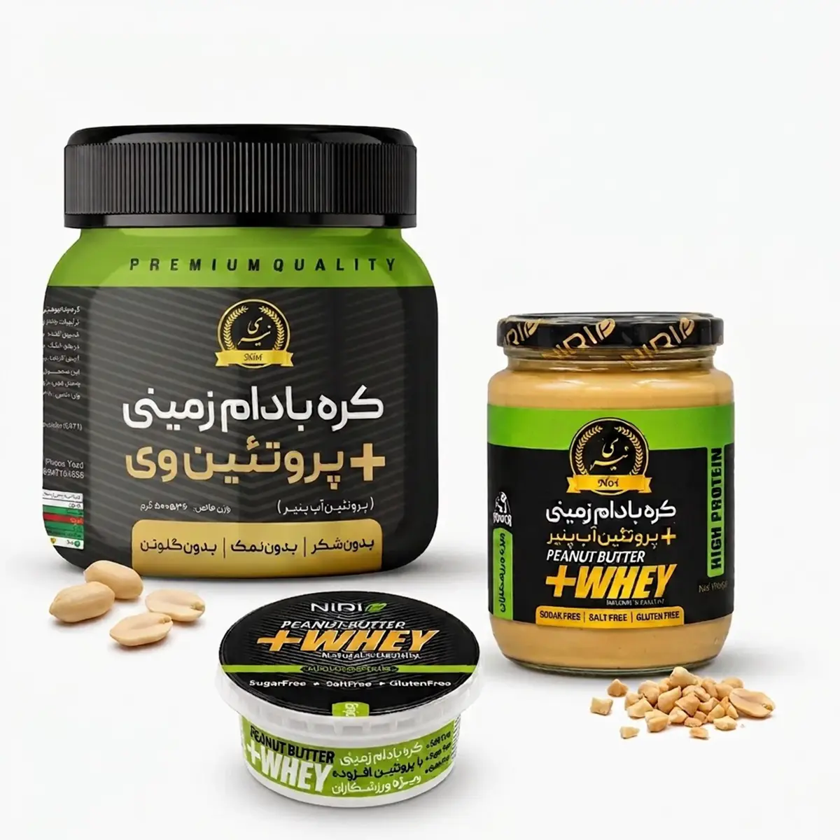 کره بادام زمینی با پروتئین وی نیری