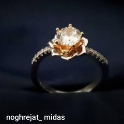 انگشترزنانه نقره جواهربرلیان دورنگ