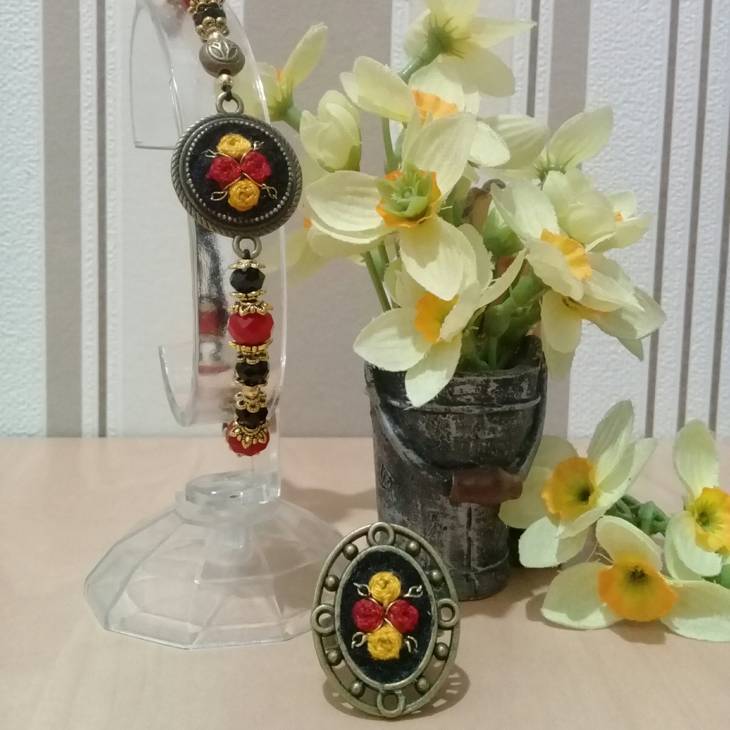 سرویس برنزی گلدوزی پاییزی (ارسال رایگان)