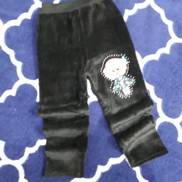  شلوار دخترونه مخمل تو کرکی رنگ مشکی کمر کش
