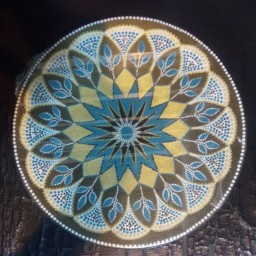 دیوارکوب سفالی نقطه کوبی  طرح ستاره